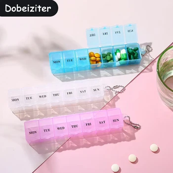 Tragbare Tagebox Organizer Reise Aufbewahrungsfach Medizin Tablet Halter Pillsplitter Kunststoff Exquisite