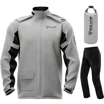 SULAITE Regenanzug, Motorrad-Regenanzug für Herren und Damen, Jacken und Hosen, reflektierender