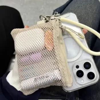 Zweilagige Netz-Aufbewahrungstaschen, tragbare Reise-Make-up-Tasche mit Reißverschluss