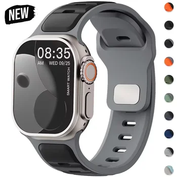 Iwatch Serie 11 10 9 8 7 6 5 4 SE3 Ultra 1 2 Silikonarmband Sportarmband für Apple Watch 49 mm 46 mm 45 mm 44