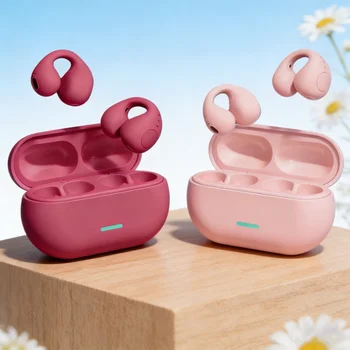 TWS Bluetooth-Kopfhörer 5.3 Kabellose Luftleitungs-Kopfhörer Clip-On Musik-Kopfhörer mit Geräuschunterdrückung