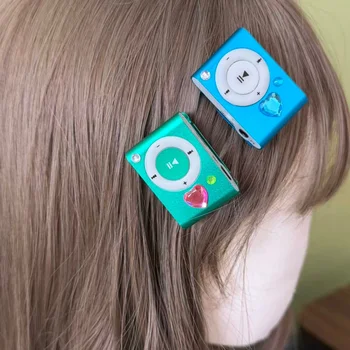 Love Diamond MP3 Haarspangen-Player Musik-Medien Vintage Spaß Y2K Mädchen Valentinstag Geschenk Harajuku
