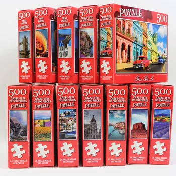 Puzzle mit Verschiedenen Landschaftsmustern Lehrreiches Spielzeug für Kinder Kinderspiele (500 Stück)