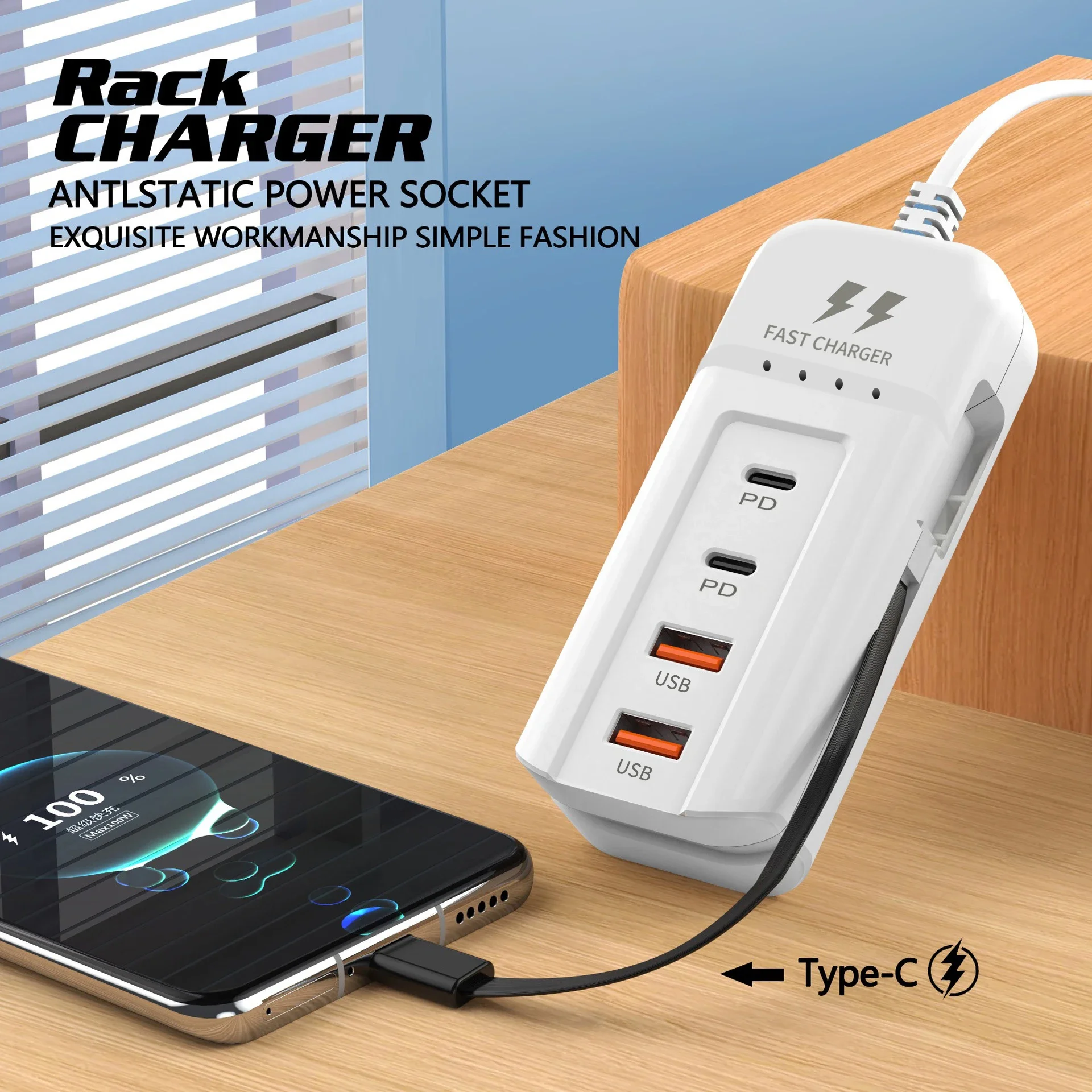 USB-C PD Schnellladegerät mit mehreren Anschlüssen – Bild 3
