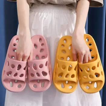 Badezimmer Hausschuhe Frauen Undichte Sandalen Käse Rutschen Sommer Eva Schuhe Für Männer Weiche Anti-Slip