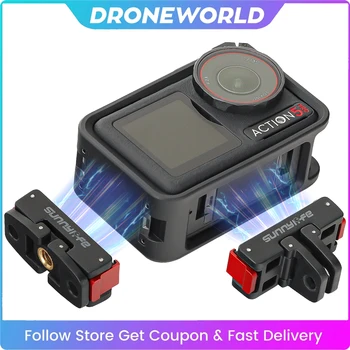 DJI Action 5 Pro Magnetischer Adapter, faltbare Schnellwechselplatte, 1/4 Gewinde, Universalanschluss für DJI