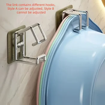 Edelstahl Waschbecken Haken Multifunktions Punch-freies Küche Bad Rack Becken lagerung Rack Handtuch Hängen