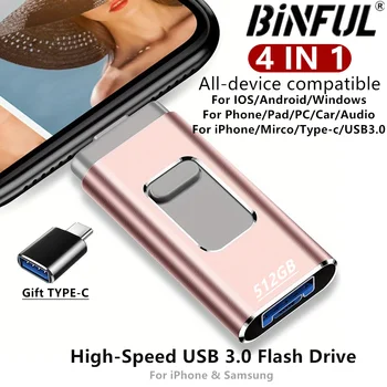 IPhone 512GB USB-Stick 256G 128GB USB 3.0 Speichersticks Externer Speicher Pen Drive für Handy Android PC