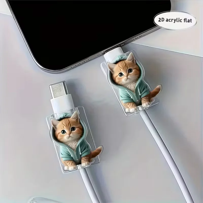 Kabelschutz im Katzen-Design für USB-C Ladekabel, 2er-Set – Bild 4