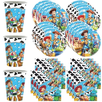 Toy Story Party-Dekorationen: Tassen, Teller, Servietten, Armbänder, Tortendekoration