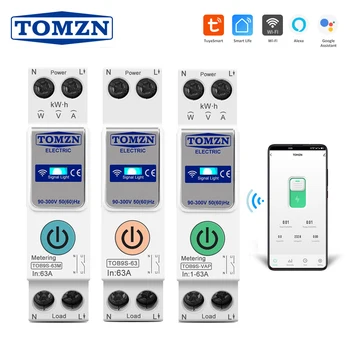 TUYA Smartlife 63A TOMZN 1P+N WLAN Smart-Schalter Energiezähler kWh-Messung Überwachung Schutzschalter Timer