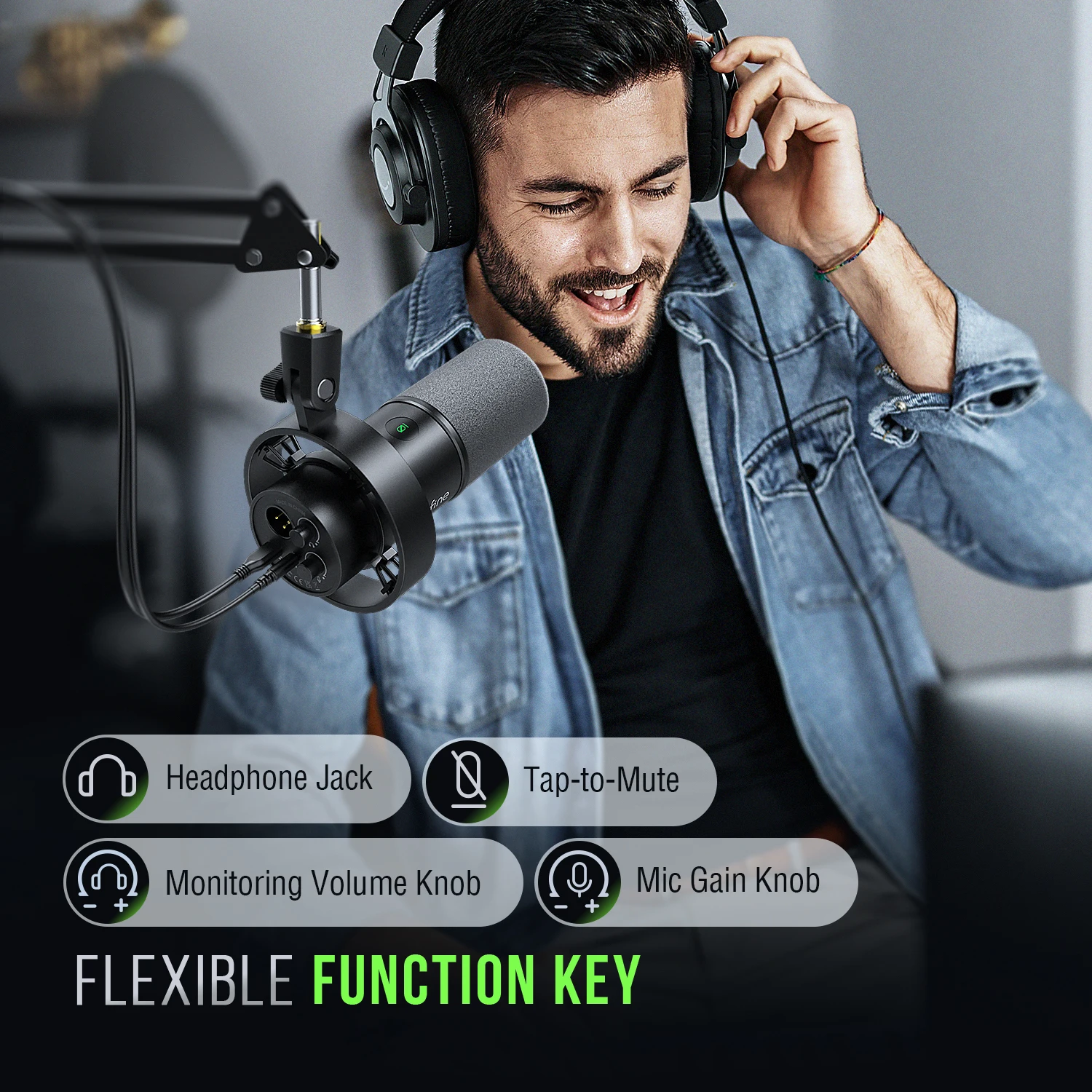 Fine usb/xlr dynamisches Mikrofon mit Stoßdämpfer halterung – Bild 4