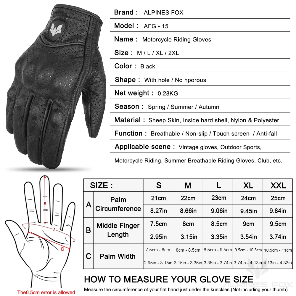 2023 sommer Neue Vintage Leder Motorrad Handschuhe Männer – Bild 6