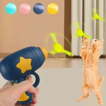 Lustiges Katzenspielzeug, interaktives Katzen-Trainingsspielzeug für Kätzchen, Mini-Frisbee-Schießpistole