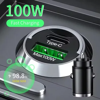 Mini Auto-Ladegerät bis 100 W, USB-C, 2 Anschlüsse