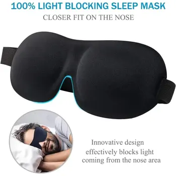 3D Schlafmaske Augenbinde Schlafhilfe Weiche Memory-Schaum Augenmaske zum Schlafen Reisen Lichtblockierende