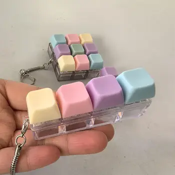 1/4/5/9 Tasten Tastatur Fidget Clicker Mechanische Tastatur Fidget Schlüsselanhänger für Geschenke, um die