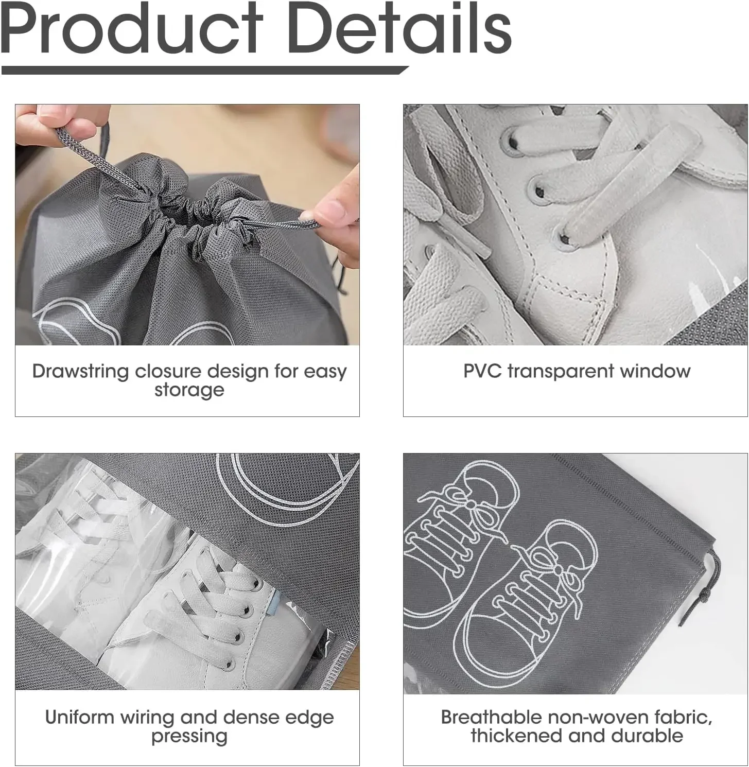 5/10PCS Schuhe Lagerung Organizer Taschen Vlies Schuh Staub – Bild 3