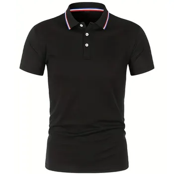 2025 männer Sommer Casual Atmungsaktive Bequeme Polo-Shirt männer Einfarbig Kurzarm T-Shirt