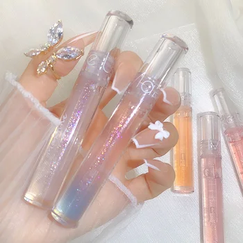 6 Farbe Spiegel Lippen glasur Wasser transparent Gelee Glanz Wasser Licht hell und langlebig natürliche