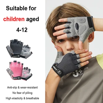Kinder Radfahren Skateboard Handschuhe Anti-Rutsch Sommer Frühling Sport Atmungsaktive Halbfingerhandschuhe