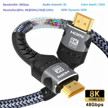 8K HDMI-kompatibles Kabel 4K@120Hz 8K@60Hz HDMI 2.1 Kabel 48Gbps Adapter für RTX 3080 eARC HDR Videokabel PC