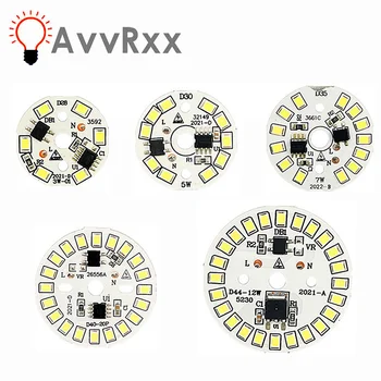 LED-Chip für Lampe, 3 W, 5 W, 7 W, 9 W, 12 W, SMD 2835, runde Lichtperlen, AC 220 V-240 V, Glühbirne, Chip