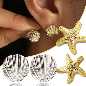 Vintage-Ohrstecker aus Metallgehäuse für Damen, trendige Accessoires, personalisierbar, Schmuck, Ohrringe