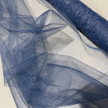 Blau-roter Pailletten-Silber-Tüll-Hochzeitskleid-Schleier mit Pompon-Rock, Kinderbekleidungsstoff