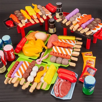 Baby Dress Up Küche Spielzeug BBQ Set Kinder Simulierte BBQ Kochgeschirr Kochen Simulierte Lebensmittel