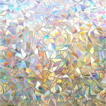 Sichtschutzfolie für Fenster, Regenbogen-Fensteraufkleber, dekoratives 3D-Fensteraufkleber aus Fenstervinyl
