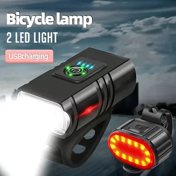 Tragbarer Fahrradscheinwerfer, LED-Fahrrad-Frontlicht, USB wiederaufladbar, wasserdicht, Fahrrad-Taschenlampe