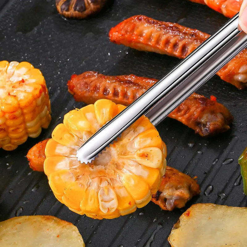 Edelstahl Grill Zange Lebensmittel Clip BBQ Steak Clip Brot – Bild 3