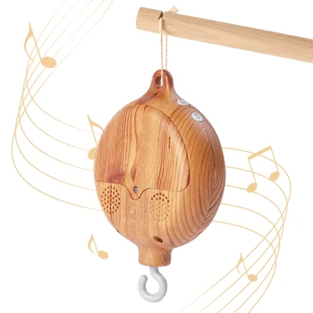 Revolving Spieluhr Für Neugeborene Baby Krippe Nachahmung Holz Farbe Hängen Rassel Baby Beruhigende Musical