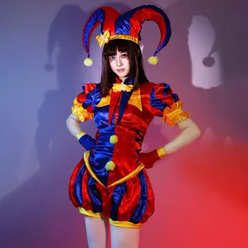 Pomni Cosplay Kostüme Clown Uniform Anime The Amazing Digital Circus Rollenspiel Halloween Karneval Party