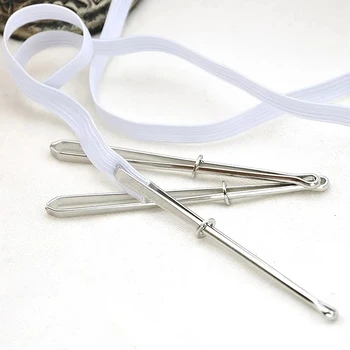 Edelstahl Kleidungsstück Clips Nähen DIY Werkzeuge Elastische Band Band Punch Kreuz Stich Einfädler (2 Stück)