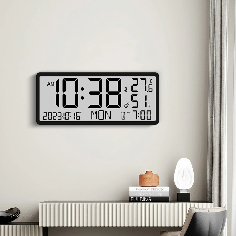 LCD-Display, multifunktionale Wanduhr, einfacher moderner – Bild 3