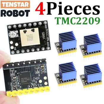 TENSTAR 4 Stück TMC2209 Modul V2.0 mit Kühlkörper Schrittmotortreiber 2A 3D-Druckerteile 256 Unterteilung