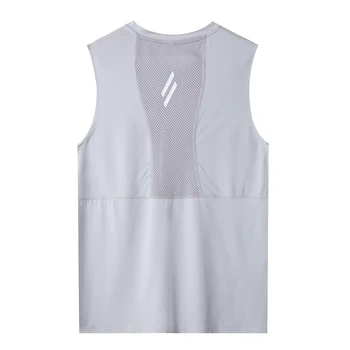 Herren Gym Tanktop, ärmelloses Fitness-Shirt, atmungsaktives Mesh-Sport-Unterhemd, Fitness-Laufweste