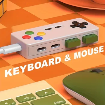 Tragbarer kreativer HUB 4-in-1-USB-Expander mit 2 Typ-C-Anschlüssen und 2 USB-Anschlüssen, für Maus, Tastatur