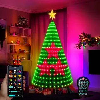 Weihnachtsbaum-LED-Leuchten, 400 LEDs, intelligente RGB-LED-Lichterkette, Urlaubsdekoration für drinnen