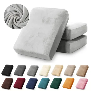 Samt-Sofa-Kissenbezüge für Wohnzimmer, Plüsch-Sofa-Sitzbezug, weiche Stretch-Sofas, Couch-Schonbezug