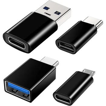 USB-auf-USB-C-Adapter-Set, USB-C-auf-USB-3.0-OTG & Micro-USB-auf-USB-C für MacBook Pro, Samsung (4 Stück)
