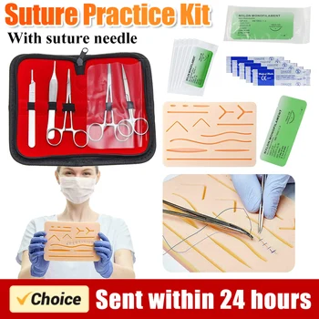 Medizinstudenten Naht Praxis Kit Chirurgisches Training mit Haut Pad Modell Werkzeug Set Pädagogische