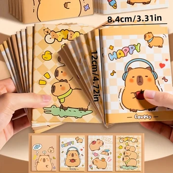 Kawaii Mini-Capybara-Notizbuch, gemischt, niedliches Taschen-Notizbuch, Tagebücher, Tagebuch (10 Stück)