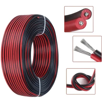 12 V Rot Schwarz Anschlussdraht 2 Pin Automotive Flachkabel LED Verlängerungskabel für Türklingel LED Band