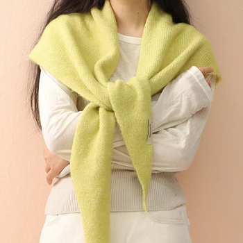 Frauen Wolle Gestrickte Dreieck Schal Herbst Winter Warme Britische Koreanische Nackenschutz Schal Dekorative