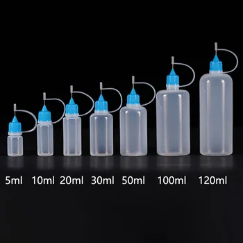 5 ml, 10 ml, 20 ml, 30 ml, 100 ml, 120 ml PE-Kunststoff-Applikatorflasche mit zusammendrückbarer Spitze
