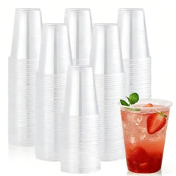 Einweg-Transparente Plastikbecher Haushalts-Trinkbecher für Fruchtsaft, Kaffee, Eis