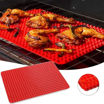 Antihaft-Silikonpyramide-Koch matte Back matte mit Gitter vielseitige Backofen-Grill-Koch matte hitze